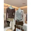 CONJUNTO DUAS PEÇAS AS OFFICIAL Moda Outono Estilo Retrô Elegante Blusa Ombro a Ombro + Colete Gola Halter 28928