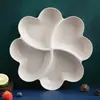Plato de Fruta Compartimentado con Forma de Flor para Uso Doméstico, Plato Creativo para Frutos Secos, Caja de Dulces de Paja de Trigo, Bandeja para Guardar Snacks, Suministro Directo del Fabricante