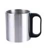 Caneca de aço inoxidável nova da Amazon para casa, portátil, com tampa, xícara de chá com alça, xícara de café, pode imprimir logotipo
