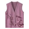 Suéter de meia-idade e idoso mulheres cardigan idoso veludo colete primavera e outono roupa mãe colete quente avó casaco de inverno
