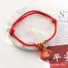 Collar de Año Nuevo para Mascotas Collar para Perro y Gato Tejido a Mano con Cascabel Cuerda Roja Seguro y Festivo Accesorios de Collar de Año Nuevo