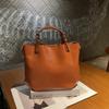 Bolsa de compras grande casual de couro de vaca com camada superior transfronteiriça, bolsa de compras grande com grande capacidade, bolsa de ombro de couro macio e elegante para mulheres
