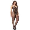 Pijama Sexy de Tirantes Jacquard Hueco Abertura Libre Uniforme de Garter Medias de Red para Todo el Cuerpo