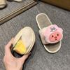 Nuevas Pantuflas Planas de Invierno 2026 para Mujer, Lindas Pantuflas de Algodón para el Hogar con Dibujos Animados para Estudiantes, Pantuflas Peludas para Mujer