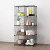 Sala de Estar Hogar Malla de Hierro Ensamblaje Estante de Malla de Hierro Venta Directa de Fábrica Juego Completo de Gabinete de Almacenamiento Estante para Flores Estantería Malla de Hierro