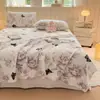 Juego de sábana y fundas de almohada de terciopelo de leche para otoño e invierno, simple y elegante, adecuado para dormitorios de estudiantes, recámaras y uso doméstico