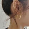 Pendientes de botón geométricos metálicos tridimensionales europeos y americanos para mujer, diseño de nicho rectangular retro avanzado, pendientes de estilo frío para Instagram