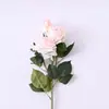 Ramo de Rosas Artificiales de Tallo Largo con Tacto Premium, Hidratante, 3 Cabezas, Decoración del Hogar, Arreglo Floral Artificial para Bodas Transfronterizas