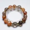 [Callejón Antiguo Profundo] Pulsera de Cristal de Citrino Natural para Mujer La Más Fácil de Combinar Oro Negro Flor Roja Súper Pegamento Pulsera de Moda Venta al por Mayor