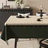 Toalha de Mesa PVC com Padrão Tecido Retrô Cor Contrastante, Impermeável, à Prova de Óleo, Resistente ao Calor, Estilo Vintage, Retangular para Mesa de Jantar de Uso Doméstico