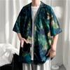 Camisa de Flores Manga Corta Ropa de la Isla de Hainan Ropa de Playa Sanya Xia Wei Feng Viaje a Tailandia Abrigo Casual Holgado para Hombre