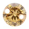 Agujero Doble Redondo Circonita Cúbica Zirconia Piedra Suelta Perforada con Agujeros Pendientes Blancos Coloridos Colgante Collar Pulsera de Cuentas Sueltas para Manualidades