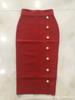 Amazon AliExpress Venta Caliente Falda Vendaje Midi Hilera Sencilla Hebilla Metálica Moda Elegante Combinable Falda de Cadera