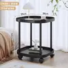 Mesa de Centro Doble Mini Móvil para Uso Lateral de Sofá, Mesa Pequeña Minimalista, Estante Pequeño de Almacenamiento de Mesita de Noche para Dormitorio y Balcón