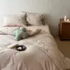 Novo conjunto de cama de quatro peças em algodão e linho estilo chinês, com bordado floral, toque luxuoso e tecido respirável e amigo da pele