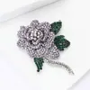 Nova Broche de Rosa Pesado Exquisito de Liga de Alta Qualidade com Strass Elegante Elegante Roupas Femininas Corsage Broche de Joia