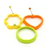 Anel de ovo de silicone, redondo, em formato de coração e em formato de flor, para fritar ovos DIY, assar bolos e fazer panquecas