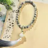 Pulseira Bodhi Roxa Flutuante com Mantra de Seis Palavras, Duplo Círculo, Bodhi de Mão, Pingente Estilo Chinês para Homens e Mulheres, Contas Budistas, Atacado