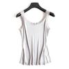 Camisole de Seda Tricotada Tangge Primavera e Verão Feminina Renda Base Camisa plus size Seda de Amora Feminina Curta Slim-fit