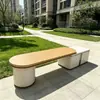 Combinación Creativa de Macetero de Terrazzo UHPC con Asiento Paisaje Cuadrado Exterior Piedra Ketei Hormigón Banco de Ocio