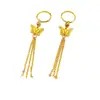 Live Supply Brincos de Borboleta Banhados a Ouro para Casamento Feminino Moda Estilo Étnico Brincos de Borboleta com Franja Retrô Atacado