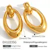 Pendientes de Acero Inoxidable Transfronterizos, Estilo Clásico Retro, Círculo Grande Oval Geométrico, Pendientes de Moda Chapados en Oro Estilo Hong Kong