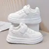 Zapatos de Lona para Niños Estilo Primavera Zapatos Blancos para Niños Superficie de Cuero Zapatos Blancos Pequeños para Niñas Casual Estudiantes de Primaria Tenis Blancos