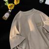 Ice Silk Camiseta masculina de manga curta, fina, de verão, de secagem rápida, respirável, grande, solta, da moda, estilo americano, retrô, meia manga