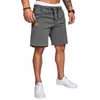 Transfronterizos Nuevos Más Vendidos Verano Calle Exteriores Casuales Pantalones Cortos para Hombre Color Sólido Moda Pantalones de Cinco Puntos para Hombre