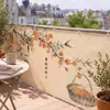 Nueva cortina de privacidad para balcón estilo chino de gato y caqui, cortina de privacidad para villa, cortina cortavientos para barandilla de terraza, cortina de tela bloqueadora de lluvia anti-miradas indiscretas