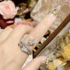 Anillo Camelia Super hada romántico brillante meteorito lujo ligero femenino chapado en oro micro incrustado circonio diamante INS nicho diseño sentido anillo