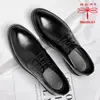 Zapatos de piel marca Dragonfly modelo nuevo 2026 para hombre calzado formal de negocios estilo británico coreano para citas diarias y boda zapatos de piel para novio para hombre