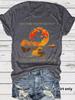 En stock Camiseta de mujer con cuello redondo y estampado de atardecer de moda europea y americana en stock Amazon en stock Manga corta suelta Comercio exterior