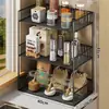Estante de almacenamiento multifuncional para cocina, estante de almacenamiento para condimentos, aceite, sal, salsa, vinagre en la encimera, estante de condimentos de múltiples capas de pie