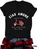Estación Independiente Transfronteriza Verano Europeo y Americano CIAO AMORE Equipo de Motociclistas Suéter de Cuello Redondo Manga Corta ebay Camiseta para Mujer