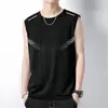 [Destacado] Chaleco de Hielo para Hombre Transpirable de Secado Rápido Deportivo Casual Camiseta Ancha sin Mangas para Hombre con Cuello Redondo