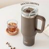 Tyeso/Taisuo Taza de Agua Aislada de Gran Capacidad Taza de Agua de Acero Inoxidable 304 con Popote para Beber Directamente Taza Portátil Refrigeradora de Hielo
