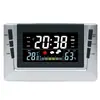 Novo Display Eletrônico Digital LCD Colorido Transfronteiriço Relógio de Tempo com Monitoramento de Temperatura e Umidade em Tempo Real Despertador