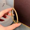 Pulsera Puzuo de joyería de oro con hebilla de diamantes de media luna de oro brillante de 24k para mujer, joyería apilada de moda de lujo ligero para novia