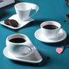 Taza de café de cerámica, juego de taza de café de porcelana blanca pura, taza y platillo creativos europeos, taza de té negro británico, taza y platillo de té con leche