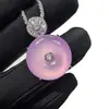 Colgante de Buda con Calcedonia Verde Hielo Incrustada Plateado al Por Mayor, Collar de Ágata Budista Maitreya de Moda, Suministro en Vivo para Ventas en Línea