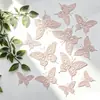 Adesivos de Parede de Borboleta Perolada 3D Vazada Novos Transfronteiriços para Festa, Casamento, Casa, Decoração de Parede de Fundo da Sala de Estar Adesivos Criativos