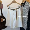 ¡MUYANG Muy cómodo de llevar! 79 Leisel 21 Pantalones Cortos de Lino para Mujer Verano Cintura Alta Adelgazantes Rectos Casuales
