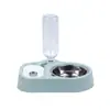 Cuenco Doble Desmontable Cuadrado de Acero Inoxidable para Perros y Gatos, Antideslizante, Anti-Derrames, con Dispensador de Agua Integrado