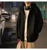 Top Masculino Espesso com Forro de Lã Outono e Inverno Casual Cor Sólida Jaqueta de Lã de Cordeiro com Capuz Suéter com Zíper Masculino Marca Tendência Masculino