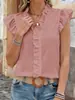 Camisa Feminina de Verão 2026 Novo Estilo Europeu e Americano Comércio Exterior Transfronteiriço Fashion Cor Sólida Tecida Secagem Rápida Sem Mangas Tamanho Plus