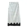 Atacado de Roupas Femininas Transfronteiriças 2026 Novo Estilo Europeu e Americano Ajuste Slim Versátil Venda Quente Renda Patchwork Poá Saia de Cetim