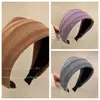 Diadema Morada de Ala Ancha para Mujer de Verano, Accesorio Versátil para el Cabello para Exteriores, Elegante Diadema con Corona Alta para Lavarse la Cara