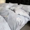 Ropa de cama de algodón cepillado grueso de cuatro piezas, edredón nórdico de algodón puro, sábana, juego de invierno de tres piezas