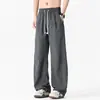 Calças Masculinas Plus Size, Extra Grande, Transfronteiriças, Calças Retas para 150kg, Calças Longas de Pernas Largas, Roupas Masculinas de Seda Gelada, Casual de Negócios, para Homens Grandes e Altos